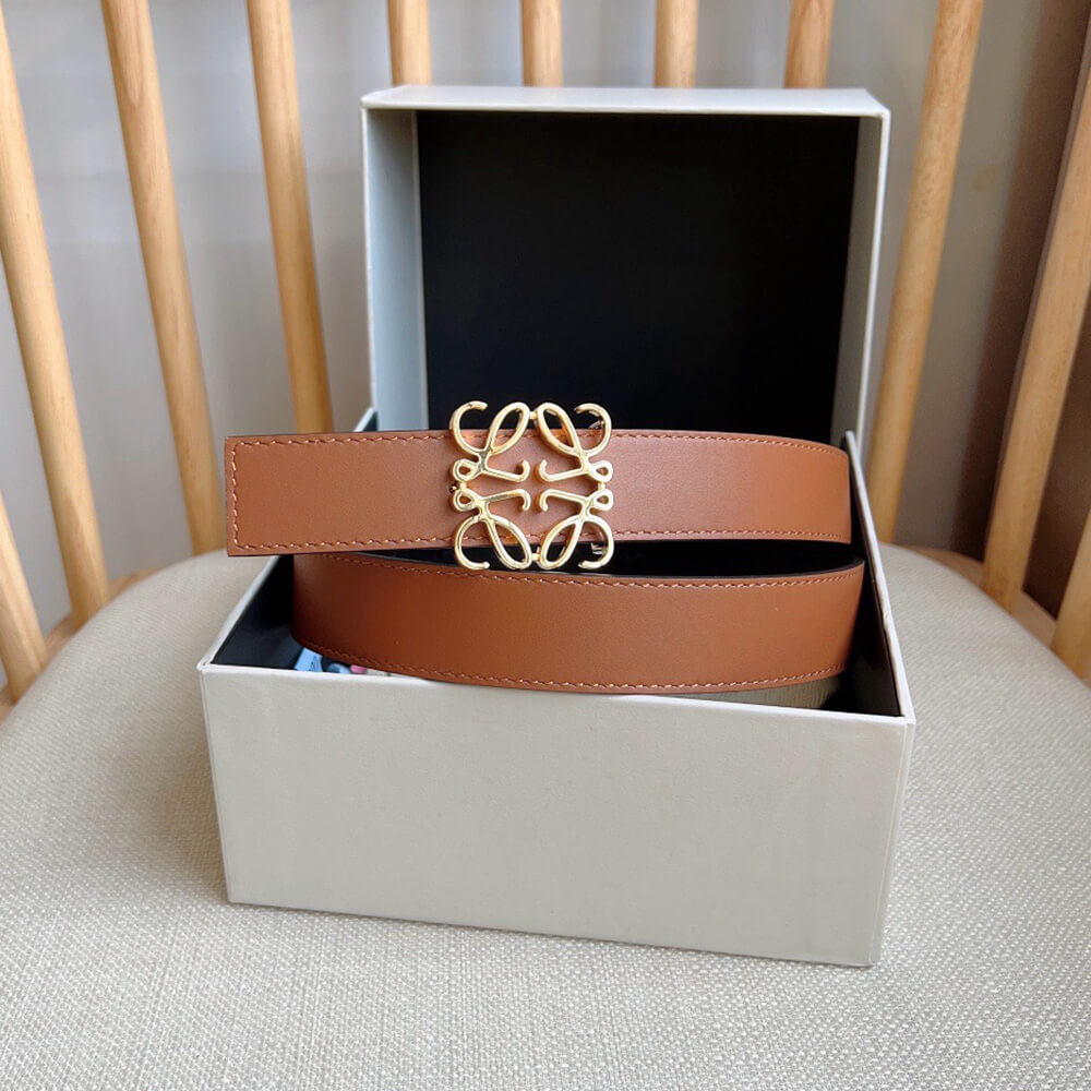 L0ew* Reversible Anagram belt in smooth calfskin 28mm