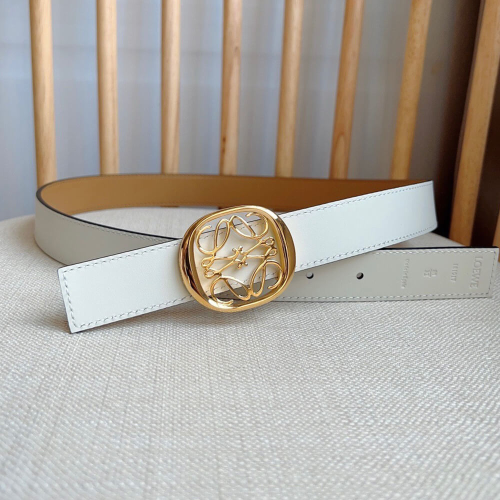 L0ew* Reversible Anagram Ellipse belt in smooth calfskin 28mm