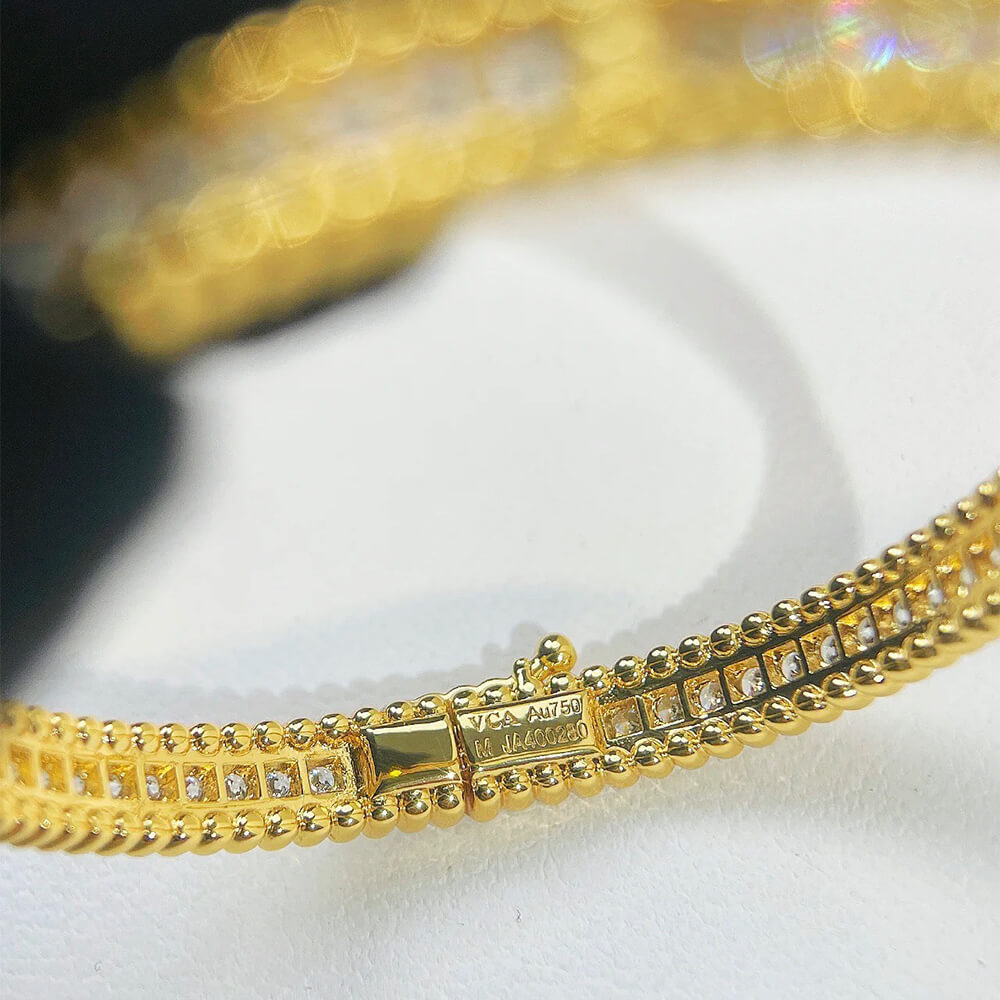 V*n Cl**f & Arpels Perlée D1am0nds bracelet, 1 row, medium model
