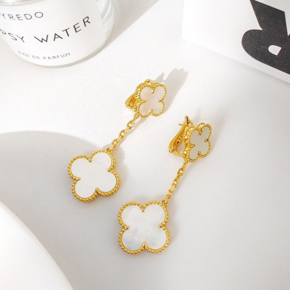 V*n Cl**f & ARPELS 2 Motif Magic Alhambra Earring(HIGH-END GRADE)
