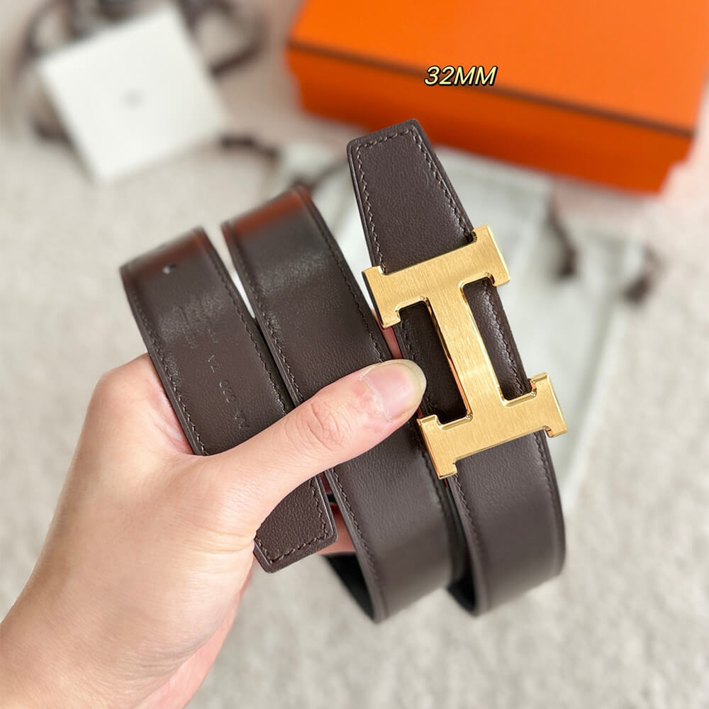 H**me5 H belt buckle & Reversible leather strap 32 mm