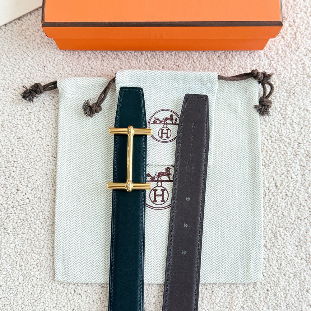 H**me5 H d’Ancre belt buckle & Reversible leather strap 32 mm