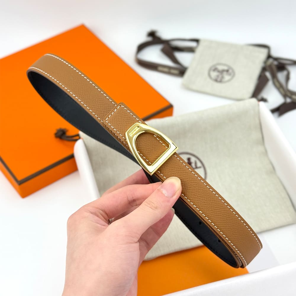 H**me5 Cavaliere belt buckle & Reversible leather strap 24 mm