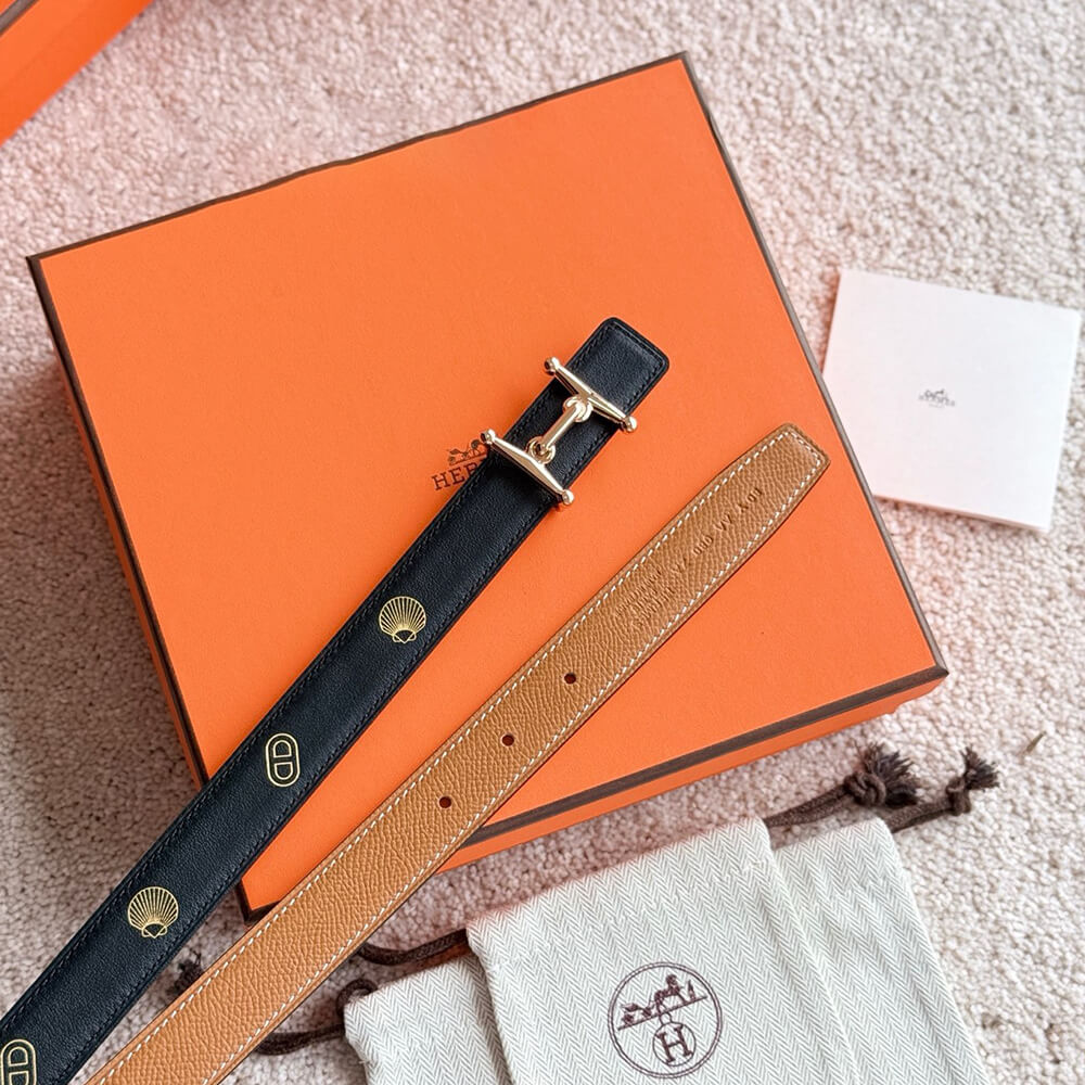 H**me5 Mors H buckle & H**me5 sur Mer reversible leather strap 24 mm
