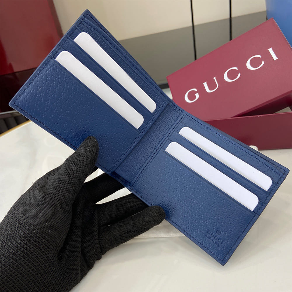 Blue interior GG bi-fold wallet(HIGH-END GRADE)