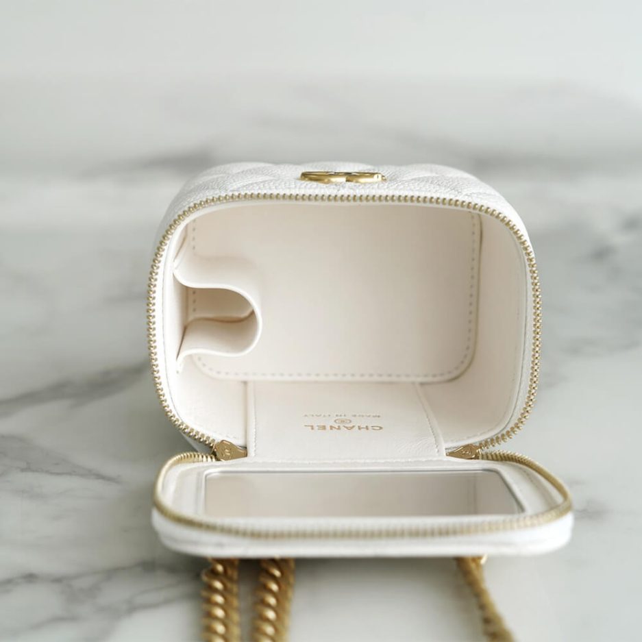 Ch**el small gold ball makeup bag
