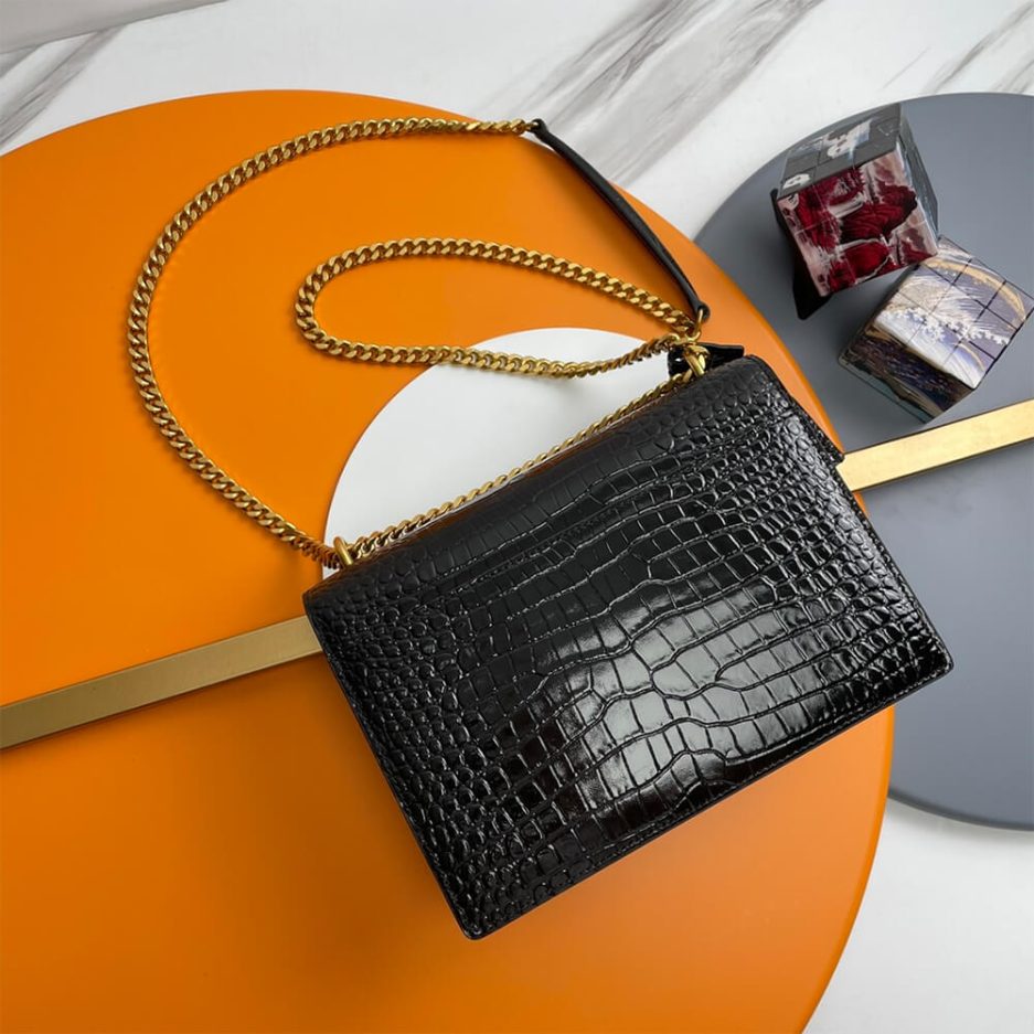 Y51 Crocodile-embossed leather SUNSET Medium