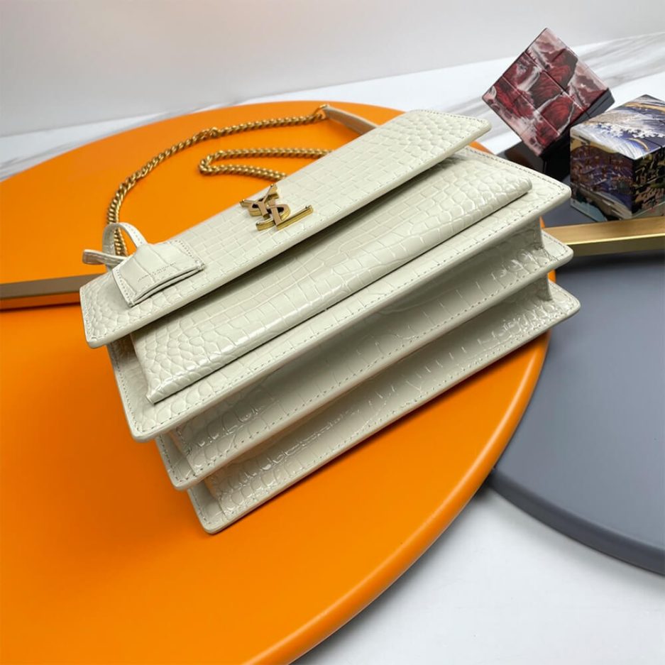 Y51 Crocodile-embossed leather SUNSET Medium