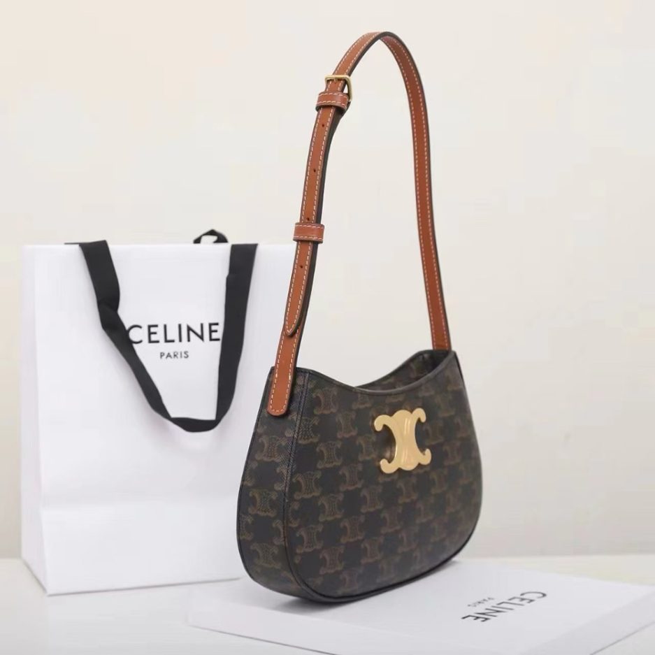 Ce1i*e MEDIUM TILLY BAG in Triomphe canvas and calfskin