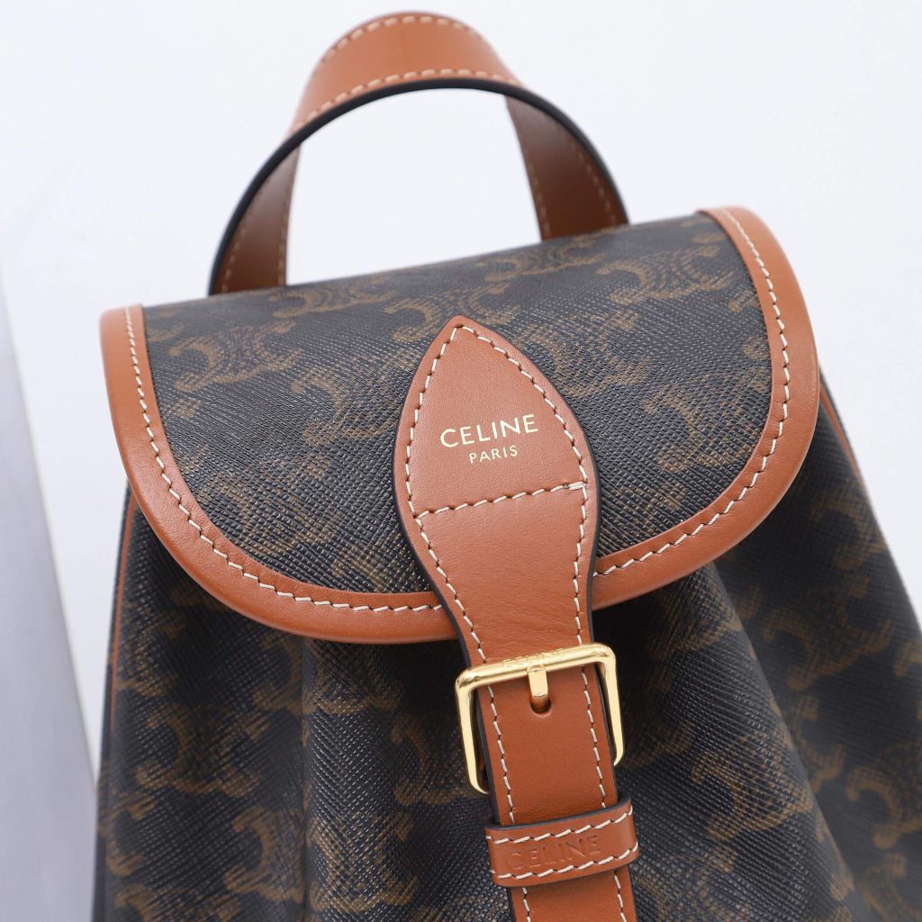 Ce1i*e FOLCO Logo Print Calfskin Mini Backpack